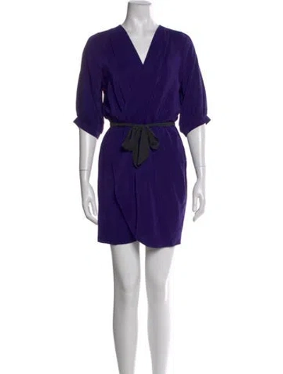 Pre-owned Amanda Uprichard Silk Mini Dress In Purple