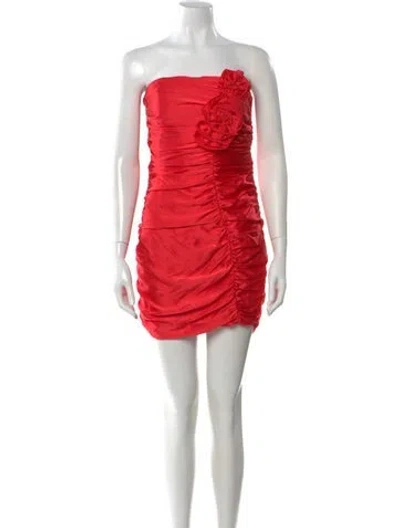 Pre-owned Amanda Uprichard Silk Mini Dress In Red
