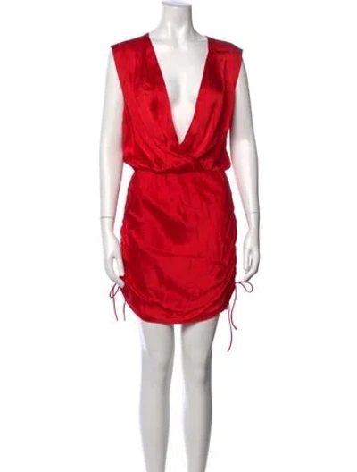 Pre-owned Amanda Uprichard Silk Mini Dress In Red