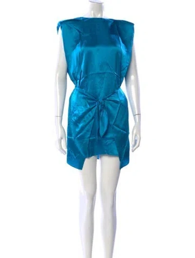 Pre-owned Amanda Uprichard Silk Mini Dress W/ Tags In Blue