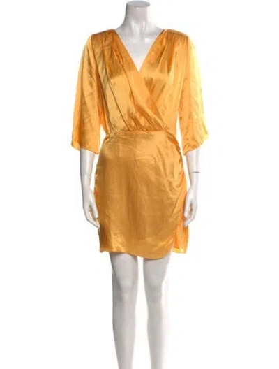 Pre-owned Amanda Uprichard Silk Mini Dress In Yellow
