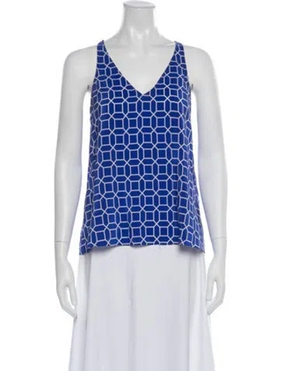 Pre-owned Amanda Uprichard Silk Patterned Top In White