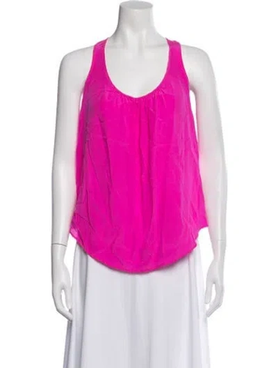 Pre-owned Amanda Uprichard Silk Scoop Neck Top In Pink