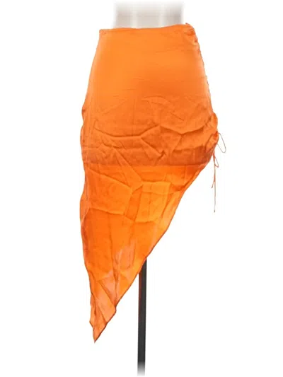 Pre-owned Amanda Uprichard Silk Skirt In Orange
