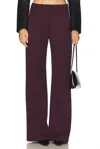 Amanda Uprichard Slater Pant In Burgundy In Burgundy