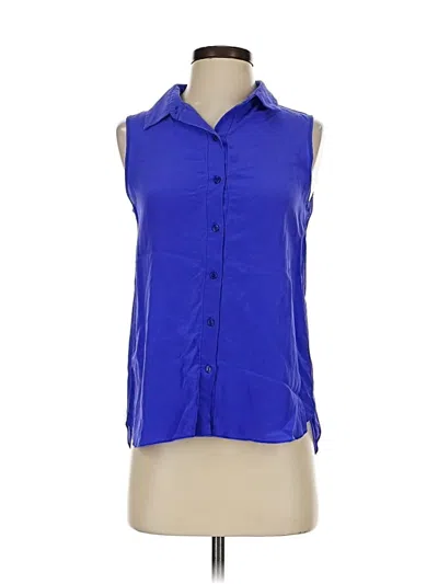 Pre-owned Amanda Uprichard Sleeveless Button Down Shirt In Blue