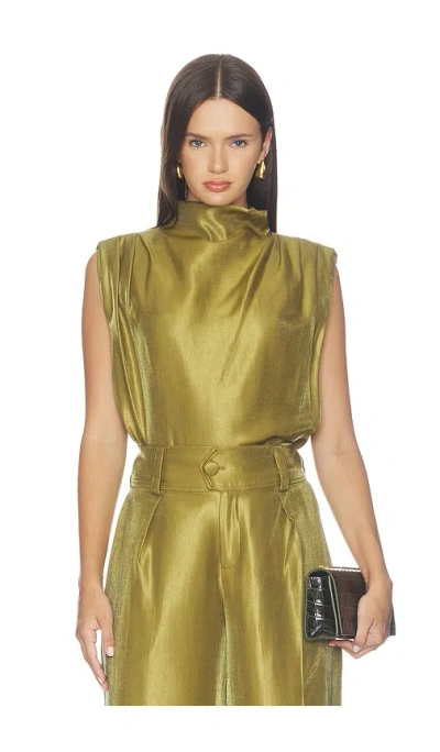 Amanda Uprichard Sleeveless Fabienne Top In Olive