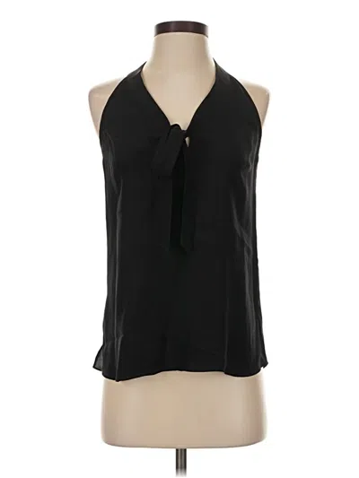 Pre-owned Amanda Uprichard Sleeveless Silk Top Black Halter Neckline Tops
