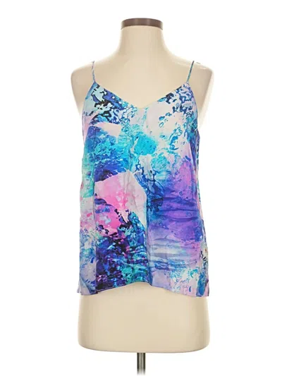 Pre-owned Amanda Uprichard Sleeveless Silk Top Blue Halter Neckline Tops