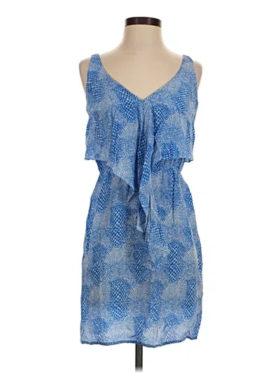 Pre-owned Amanda Uprichard Sleeveless Silk Top Blue Halter Neckline Tops