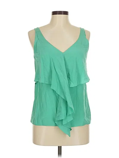 Pre-owned Amanda Uprichard Sleeveless Silk Top Green Halter Neckline Tops