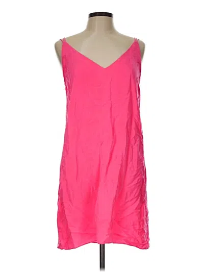 Pre-owned Amanda Uprichard Sleeveless Silk Top Pink Plunge Neckline Tops