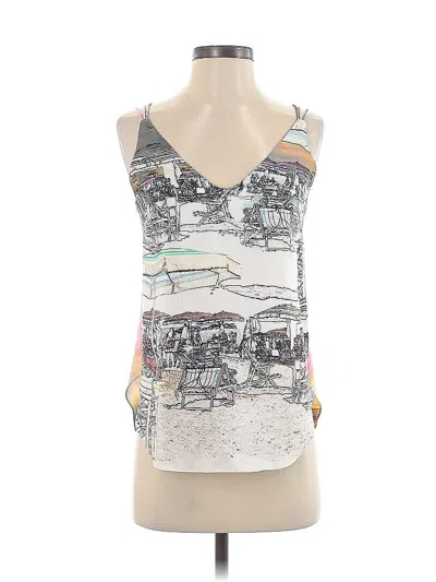 Pre-owned Amanda Uprichard Sleeveless Silk Top White Strapless Neckline Tops