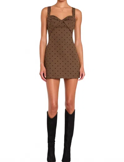 Amanda Uprichard Soho Polka Dots Romper In Chocolate In Brown