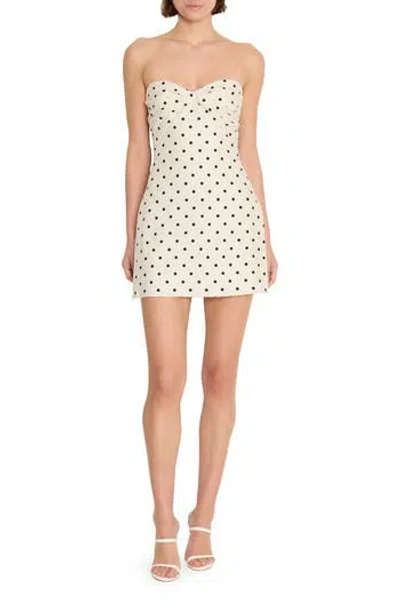 Amanda Uprichard Soho Strapless Linen Blend Romper Minidress In White