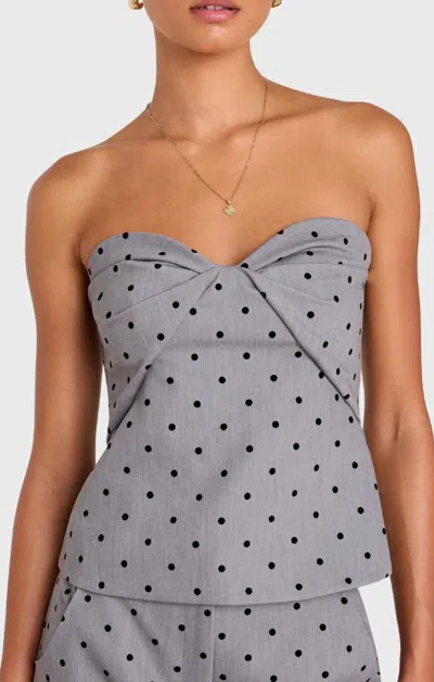 Amanda Uprichard Soho Top In Slate In Multi