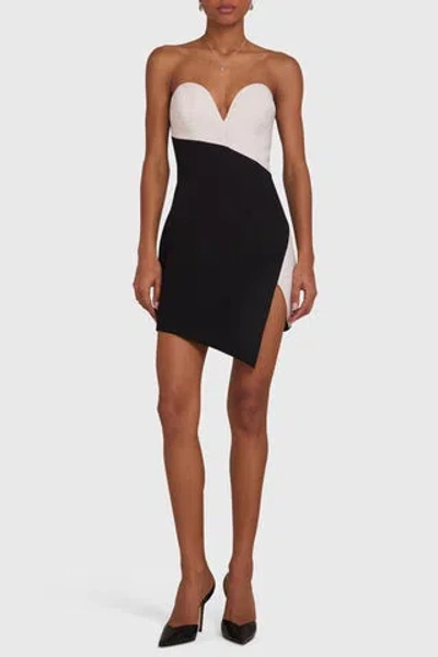 Amanda Uprichard Soiree Mini Dress In Black,ivory