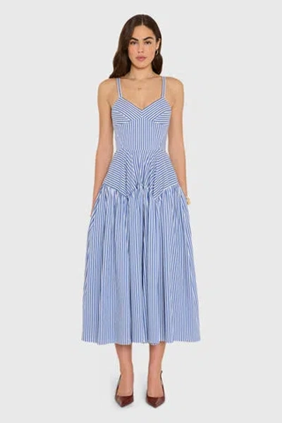 Amanda Uprichard Spencer Midi Dress In Blue