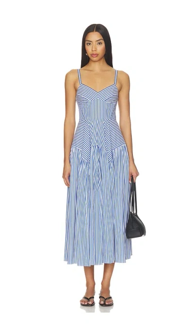 Amanda Uprichard Spencer Midi Dress In Blue