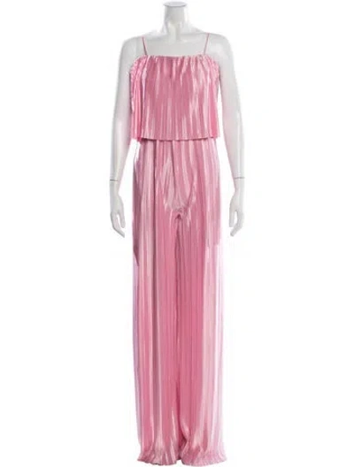 Pre-owned Amanda Uprichard Square Neckline Jumpsuit In Pink