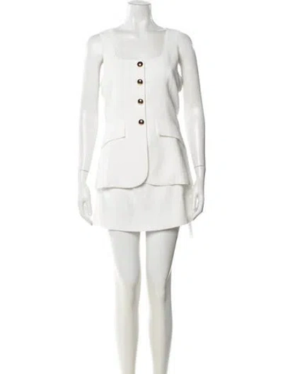 Pre-owned Amanda Uprichard Square Neckline Jumpsuit W/ Tags In White