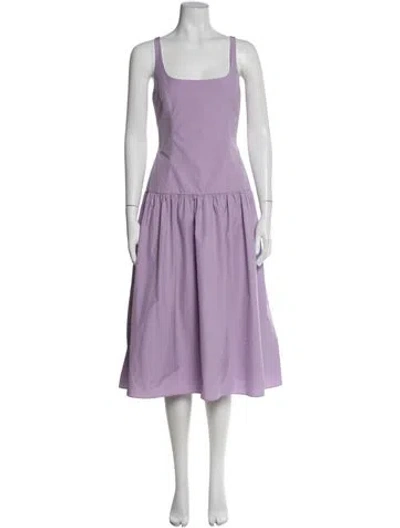 Pre-owned Amanda Uprichard Square Neckline Midi Length Dress In Purple