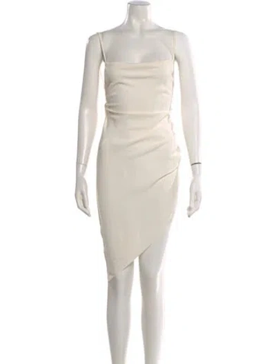 Pre-owned Amanda Uprichard Square Neckline Mini Dress In Neutral