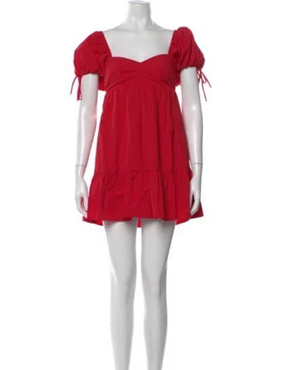 Pre-owned Amanda Uprichard Square Neckline Mini Dress In Pink