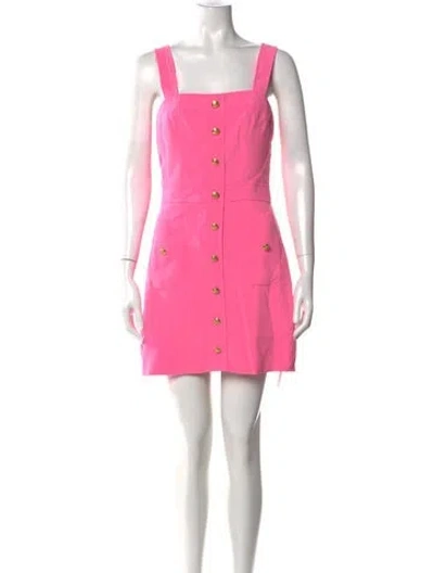 Pre-owned Amanda Uprichard Square Neckline Mini Dress In Pink
