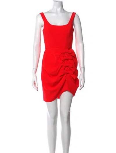 Pre-owned Amanda Uprichard Square Neckline Mini Dress In Red