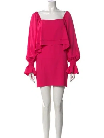 Pre-owned Amanda Uprichard Square Neckline Mini Dress In Red