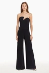 Amanda Uprichard Strapless Puzzle Jumpsuit In Black