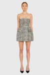 Amanda Uprichard Bethany Metallic Tweed Strapless Romper In Multi