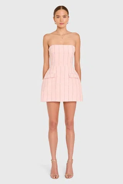 Amanda Uprichard Strapless Bethany Romper In Pink