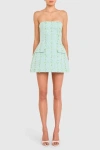 Amanda Uprichard Strapless Bethany Skort Romper In Aquamarine In Aquamarine
