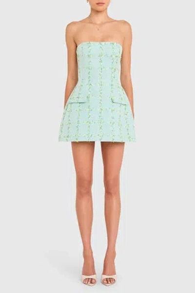 Amanda Uprichard Strapless Bethany Skort Romper In Aquamarine