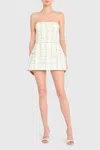 Amanda Uprichard Strapless Bethany Skort Romper In White In White