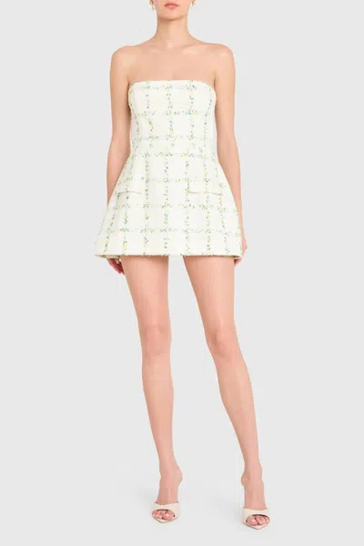 Amanda Uprichard Strapless Bethany Skort Romper In White