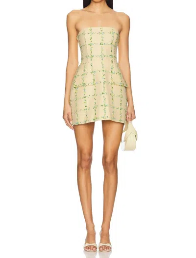 AMANDA UPRICHARD STRAPLESS BETHANY SKORT ROMPER IN YELLOW