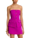 Amanda Uprichard Strapless Button Front Mini Dress In New Orchid