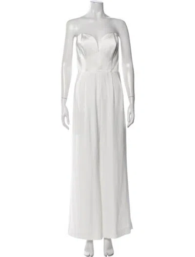 Pre-owned Amanda Uprichard Strapless Jumpsuit W/ Tags In White