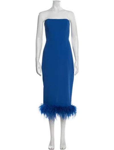 Pre-owned Amanda Uprichard Strapless Knee-length Dress In Blue