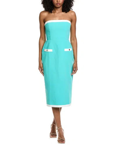 Amanda Uprichard Strapless Martini Midi Dress In Blue