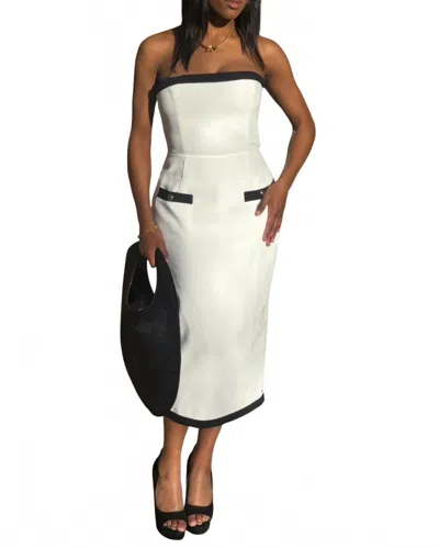 Amanda Uprichard Strapless Martini Midi Dress In Ivory In White