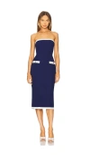 Amanda Uprichard Strapless Martini Midi In Navy