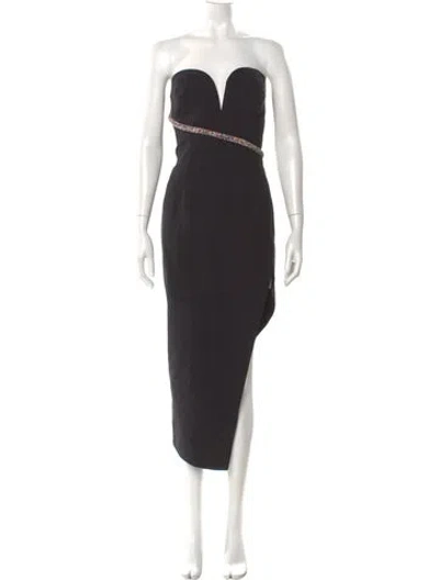 Pre-owned Amanda Uprichard Strapless Midi Length Dress In Black
