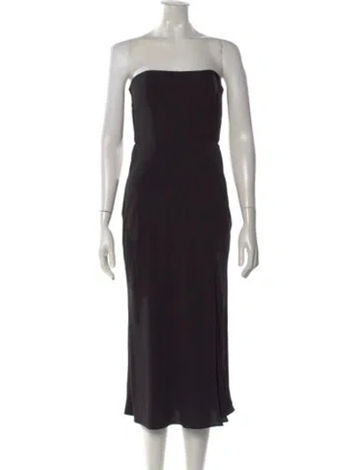 Pre-owned Amanda Uprichard Strapless Midi Length Dress In Black