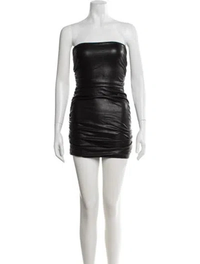 Pre-owned Amanda Uprichard Strapless Mini Dress In Black