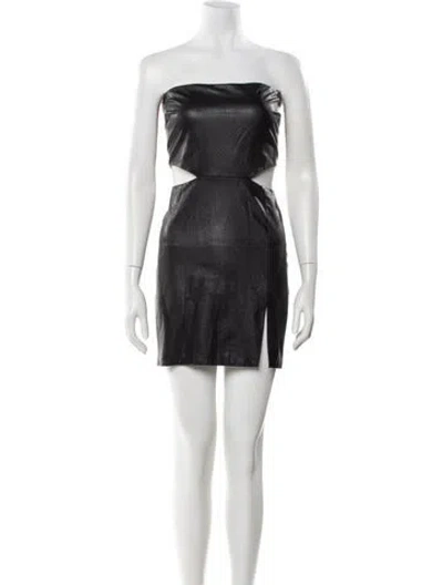 Pre-owned Amanda Uprichard Strapless Mini Dress In Black