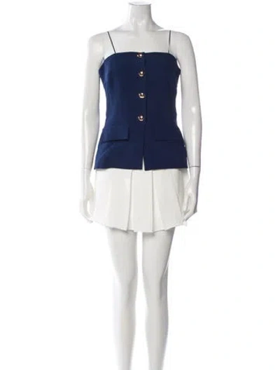 Pre-owned Amanda Uprichard Strapless Mini Dress In Blue